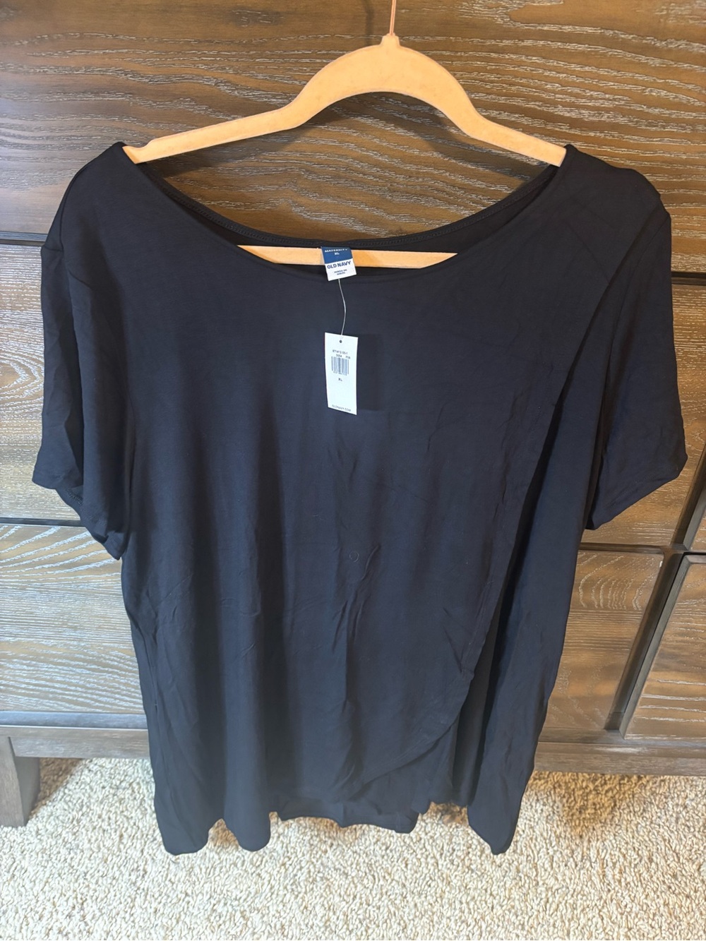 Old Navy Maternity Black Short Sleeve Scoop Neck Tee XL